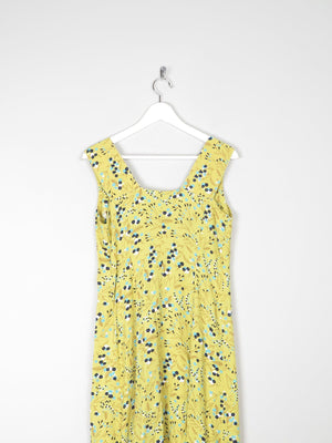 Vintage Lemon Green Printed  1950s Style Tea Dress S - The Harlequin