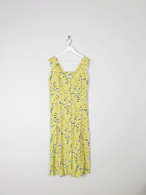 Vintage Lemon Green Printed  1950s Style Tea Dress S - The Harlequin