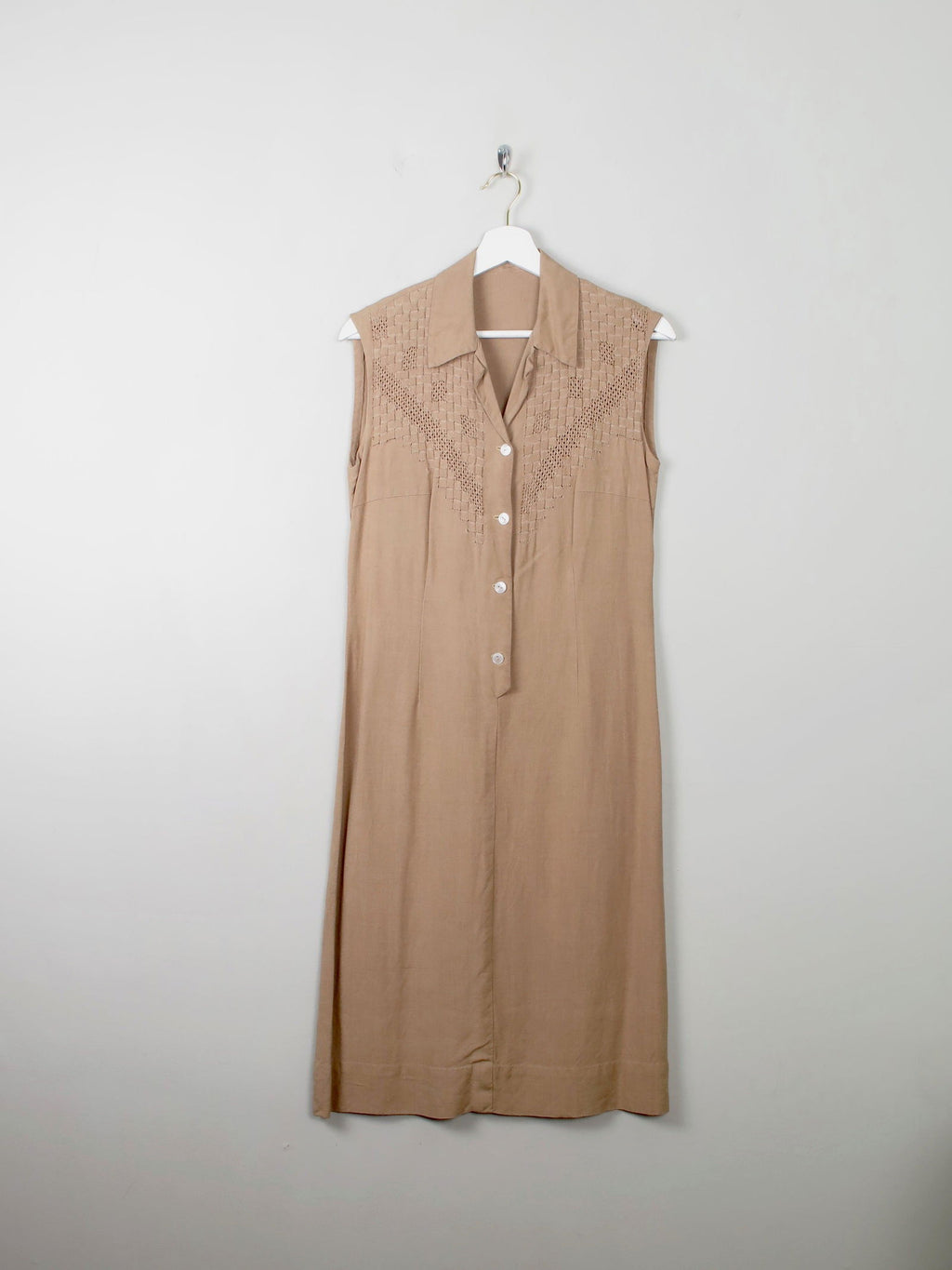 Vintage Linen Sleeveless Dress S - The Harlequin
