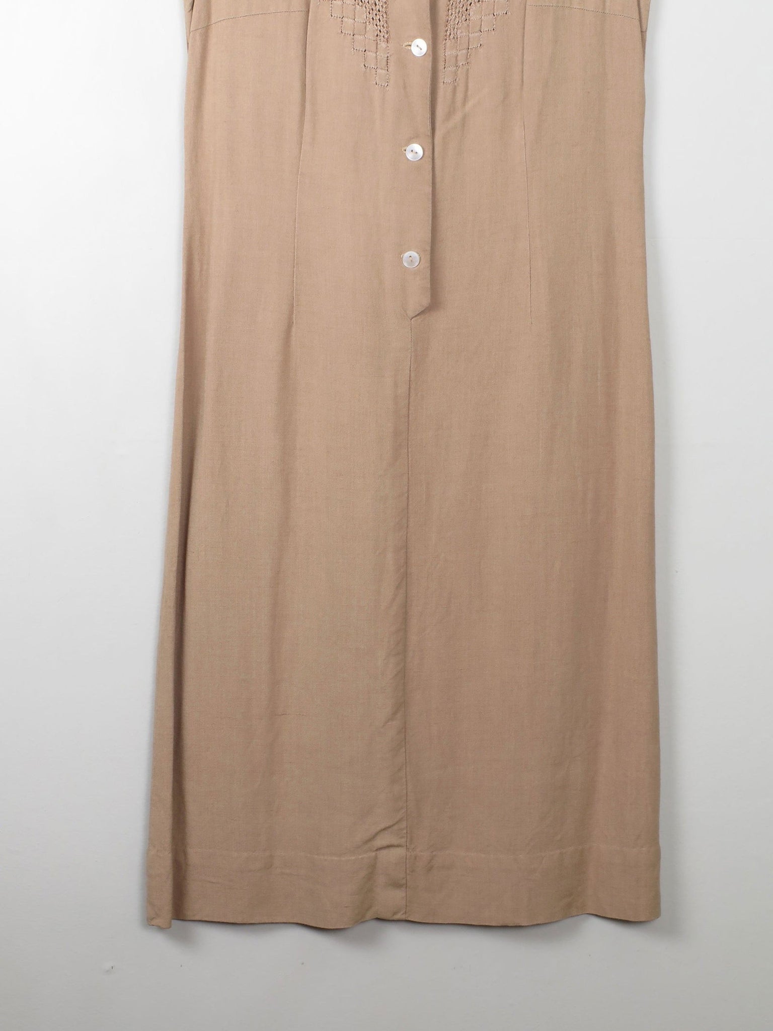 Vintage Linen Sleeveless Dress S - The Harlequin