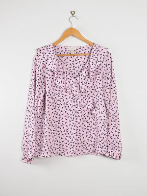 Vintage Loft Pink Ruffled Collar Blouse XS - The Harlequin