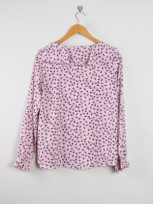 Vintage Loft Pink Ruffled Collar Blouse XS - The Harlequin