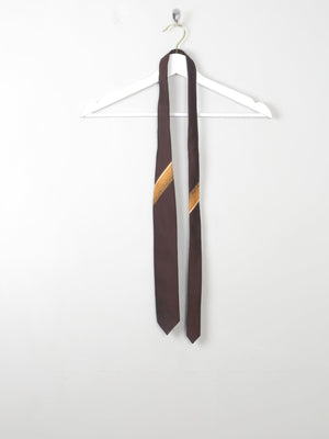 Vintage Narrow Brown Tie - The Harlequin