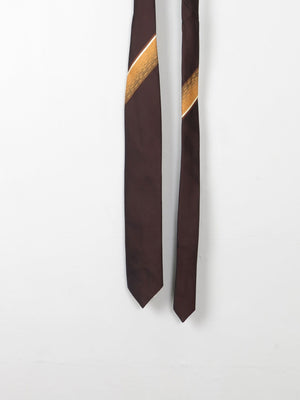 Vintage Narrow Brown Tie - The Harlequin