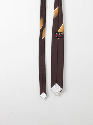 Vintage Narrow Brown Tie - The Harlequin