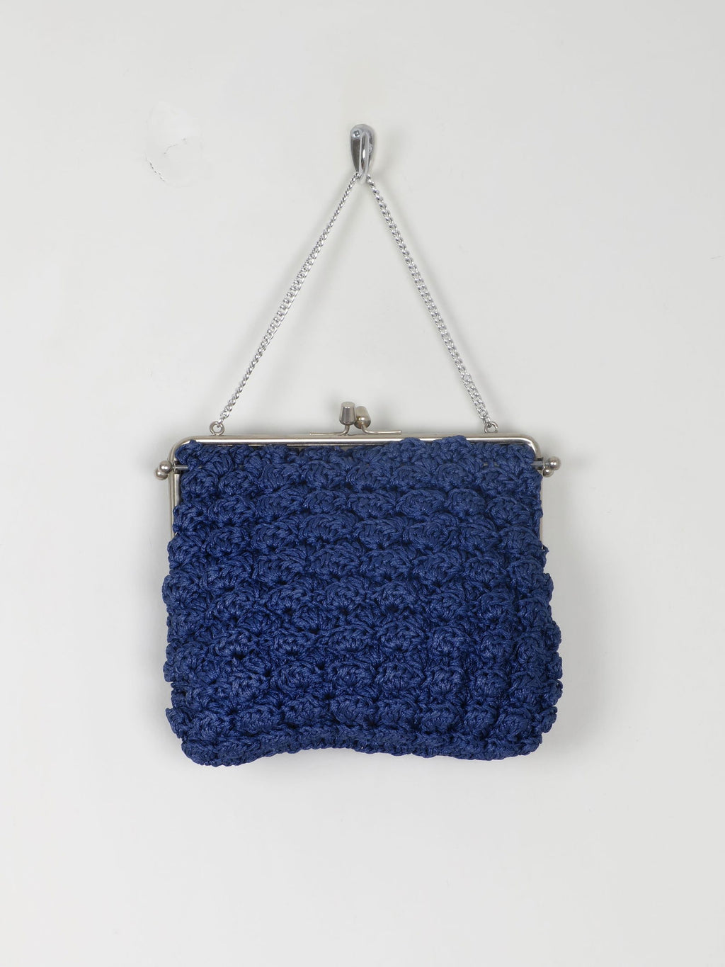 Vintage Navy Crochet Handbag - The Harlequin