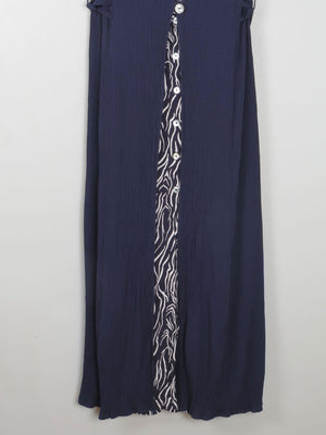 Vintage Navy Dress With Animal Print M/L - The Harlequin