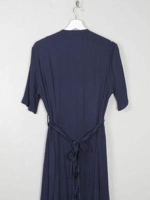 Vintage Navy Dress With Animal Print M/L - The Harlequin