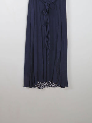 Vintage Navy Dress With Animal Print M/L - The Harlequin