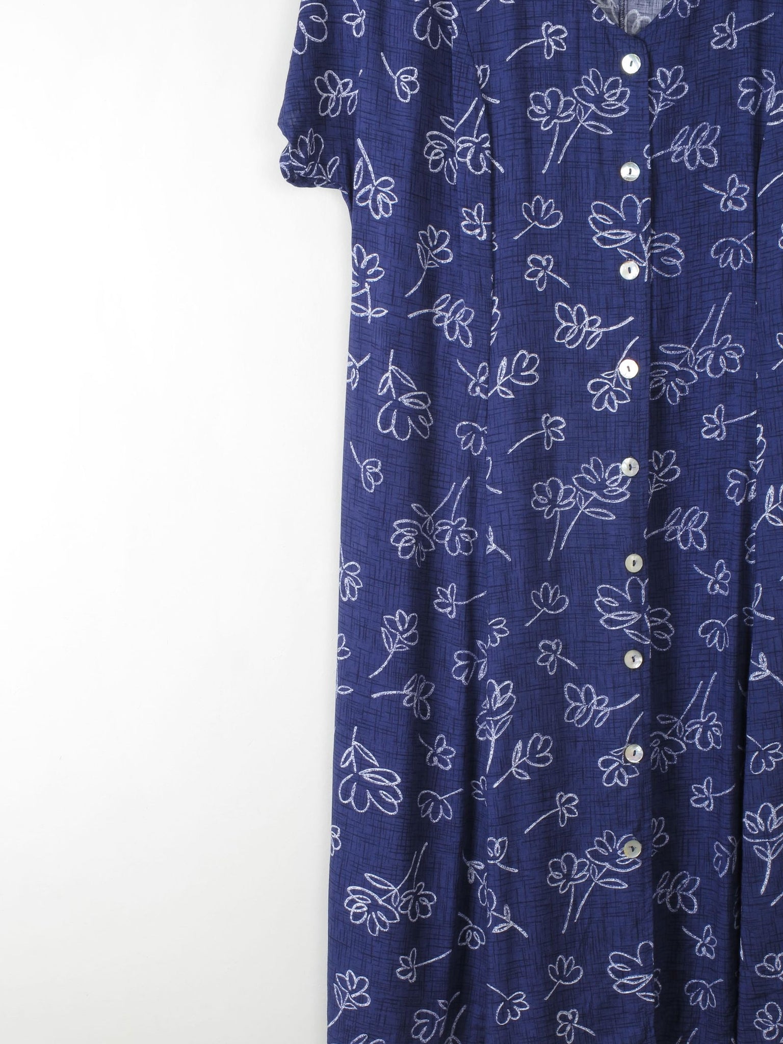 Vintage Navy Printed Dress L/XL - The Harlequin