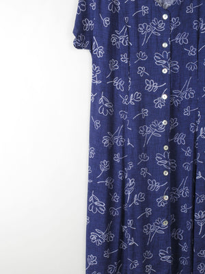 Vintage Navy Printed Dress L/XL - The Harlequin