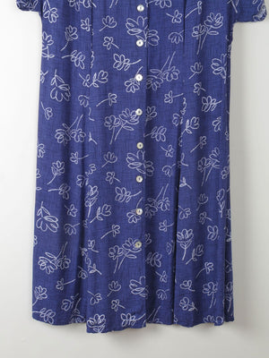Vintage Navy Printed Dress L/XL - The Harlequin