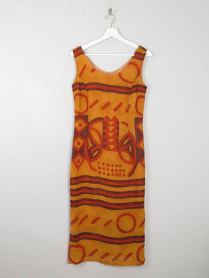 Vintage Orange Printed Dress S - The Harlequin