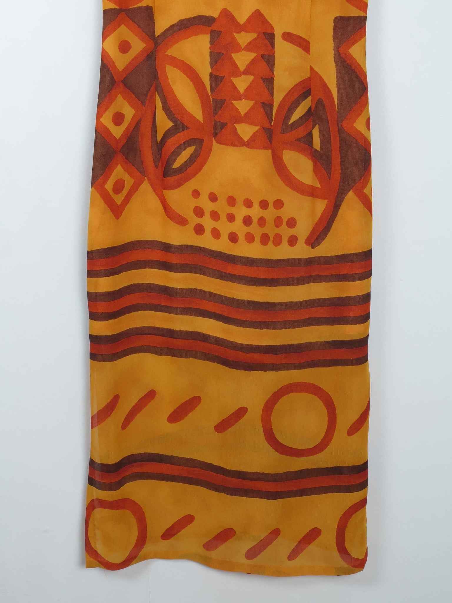 Vintage Orange Printed Dress S - The Harlequin