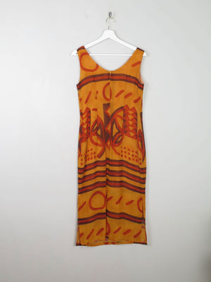 Vintage Orange Printed Dress S - The Harlequin