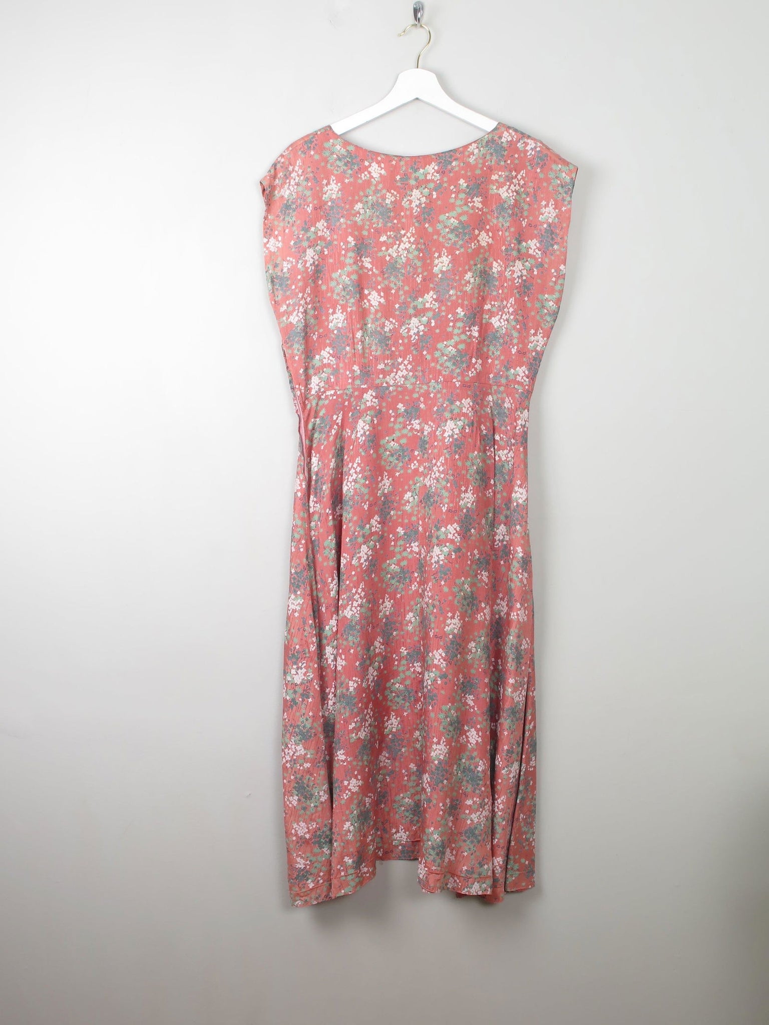 Vintage Pink Floral Silk 1950s Dress M/L - The Harlequin