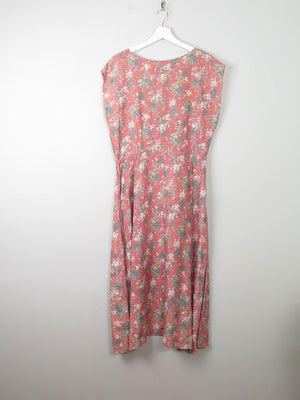 Vintage Pink Floral Silk 1950s Dress M/L - The Harlequin