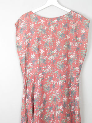 Vintage Pink Floral Silk 1950s Dress M/L - The Harlequin