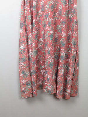 Vintage Pink Floral Silk 1950s Dress M/L - The Harlequin
