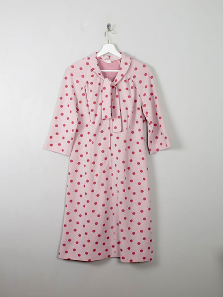 Vintage Pink Polka Dot Dress 10/12 - Main Image
