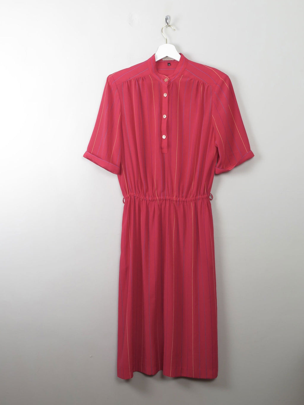 Vintage Pink Striped Dress 70s M - The Harlequin