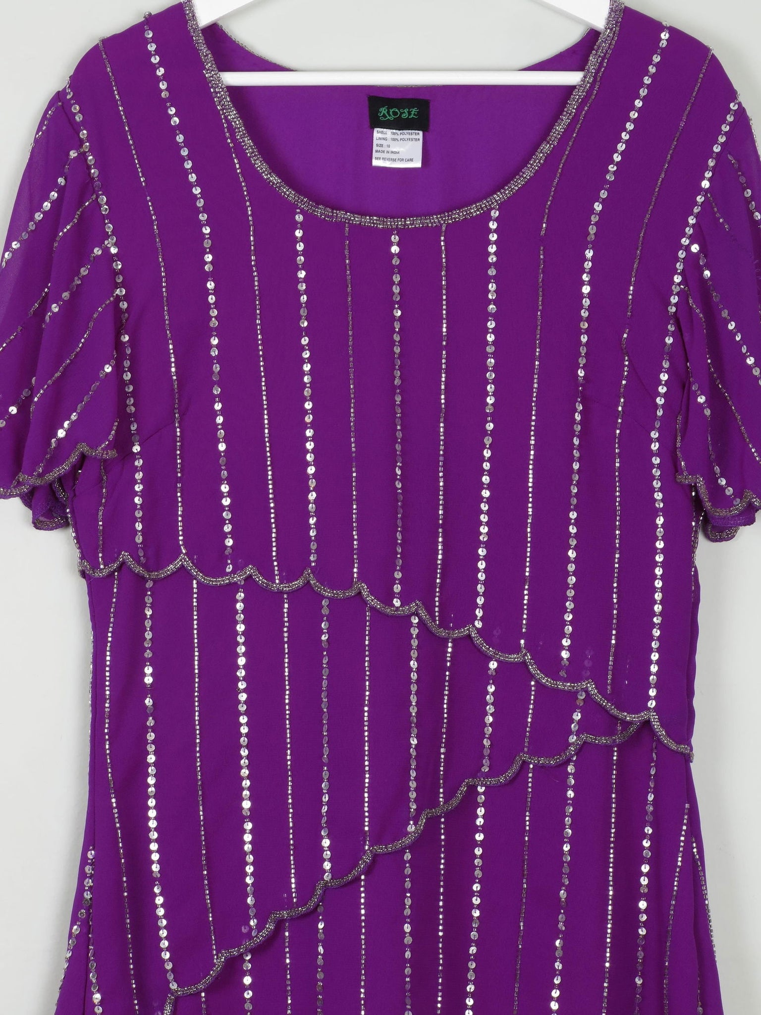 Vintage Purple Beaded Maxi Dress 10/12 - The Harlequin