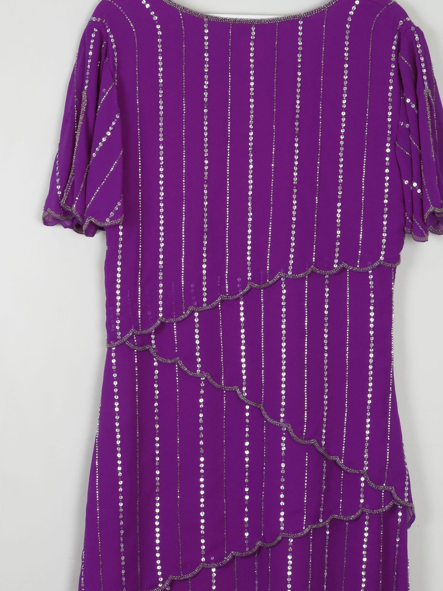 Vintage Purple Beaded Maxi Dress 10/12 - The Harlequin