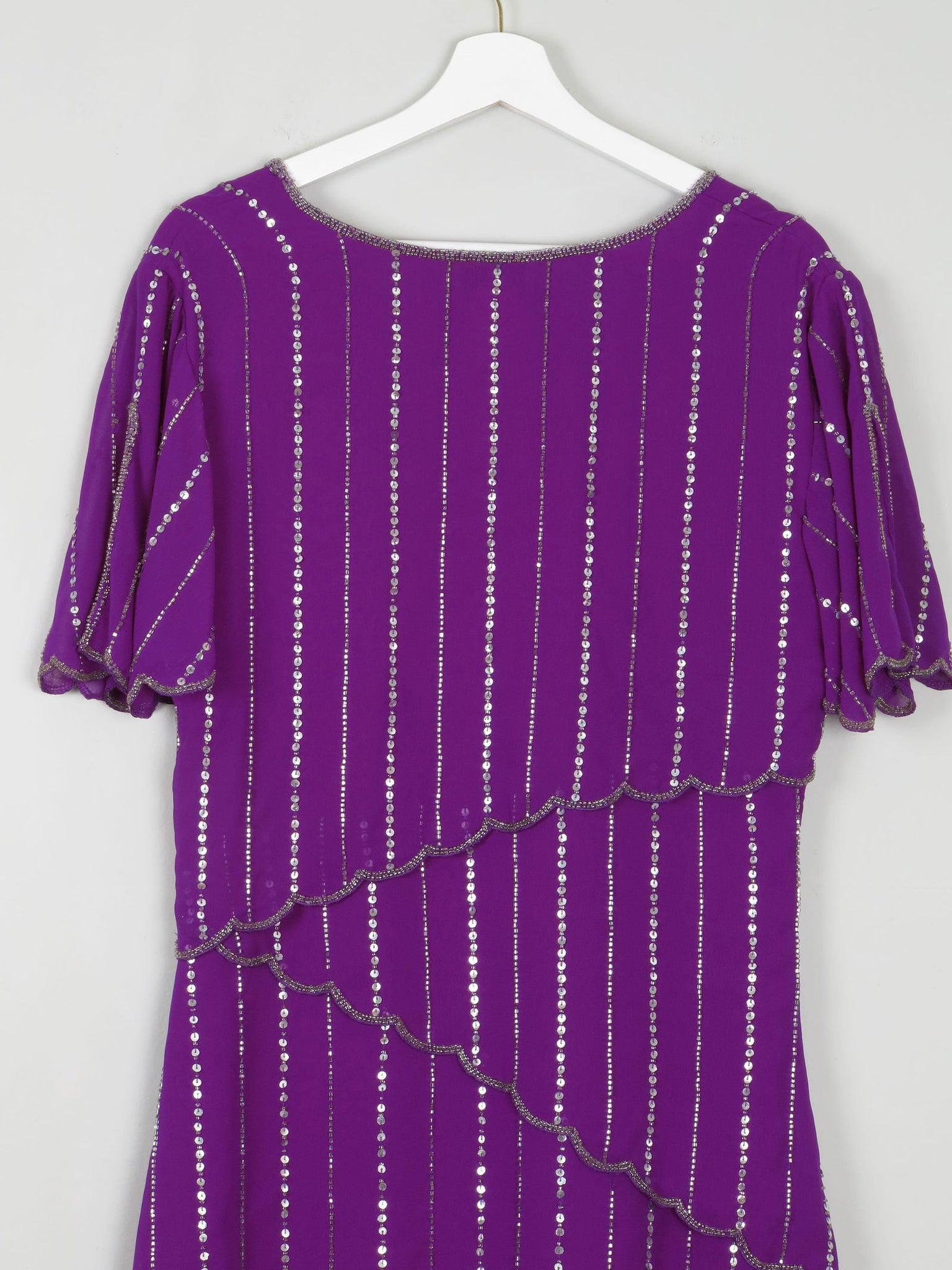 Vintage Purple Beaded Maxi Dress 10/12 - The Harlequin