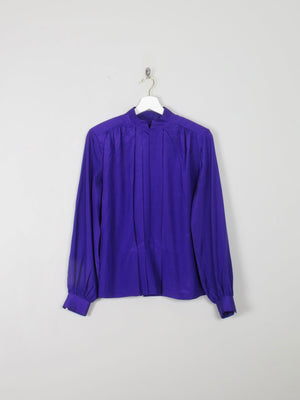 Vintage Purple Liz Claiborne Blouse High Neck S/M - The Harlequin