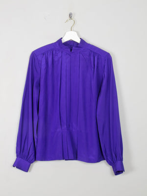 Vintage Purple Liz Claiborne Blouse High Neck S/M - The Harlequin