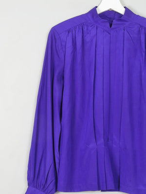 Vintage Purple Liz Claiborne Blouse High Neck S/M - The Harlequin