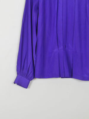 Vintage Purple Liz Claiborne Blouse High Neck S/M - The Harlequin