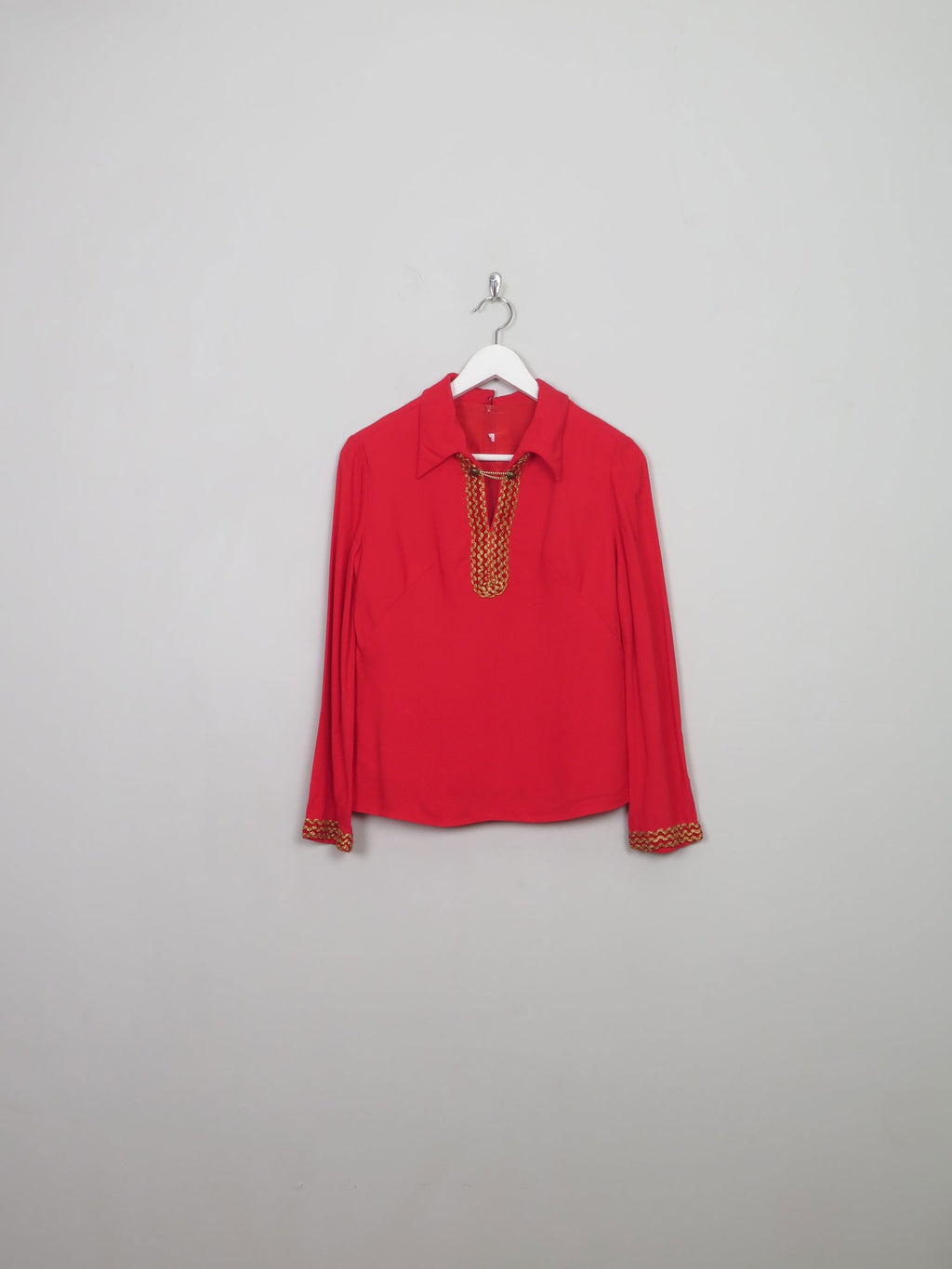 Vintage Red 60s Top S - The Harlequin