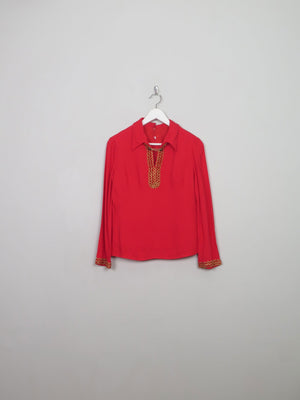 Vintage Red 60s Top S - The Harlequin