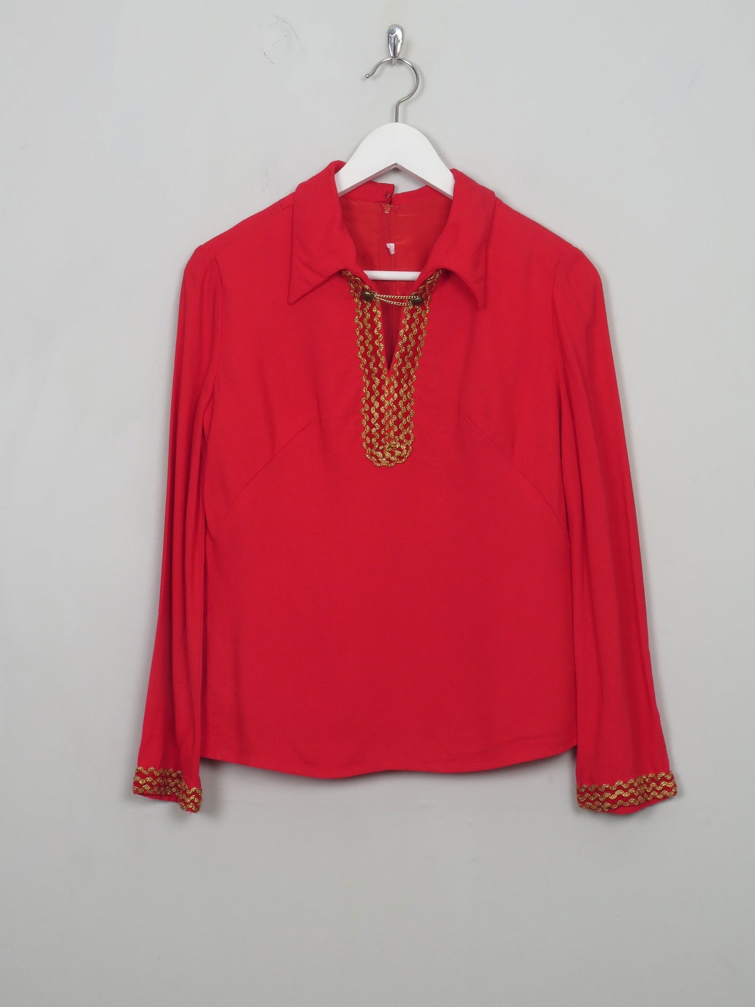 Vintage Red 60s Top S - The Harlequin