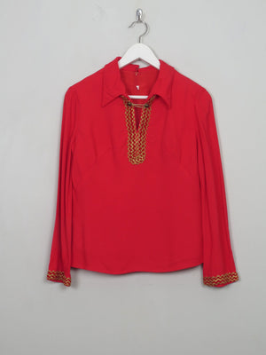 Vintage Red 60s Top S - The Harlequin