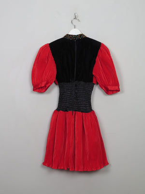 Vintage Red Embellished 80's Dress XS/S - The Harlequin