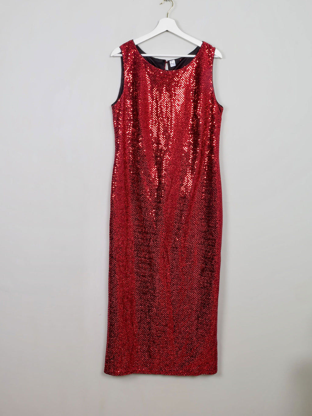 Vintage Red Sequin Dress 14 - The Harlequin