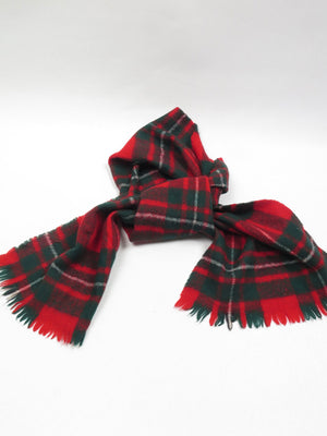 Vintage Red Tartan Wool Scarf - The Harlequin