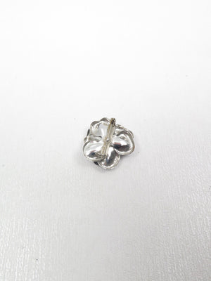 Vintage Small Silver Metal Floral Brooch - The Harlequin