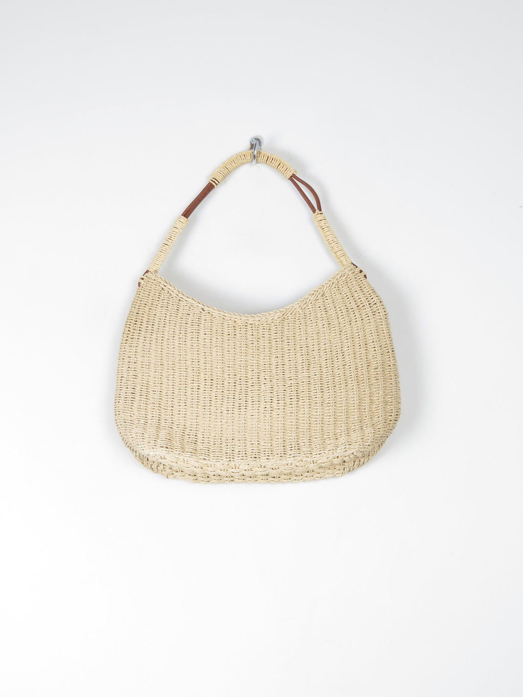 Vintage Straw Shoulder Bag Cream - The Harlequin