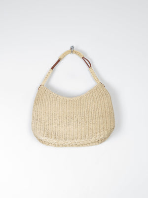 Vintage Straw Shoulder Bag Cream - The Harlequin