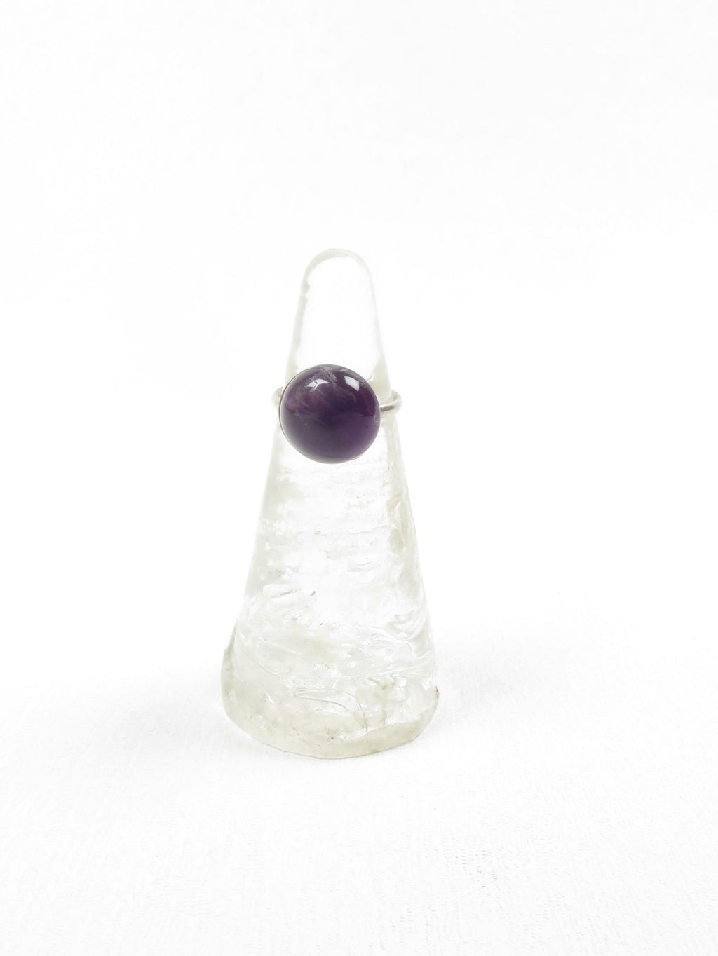 Vintage Style Amethyst & Silver Ring Size O - The Harlequin