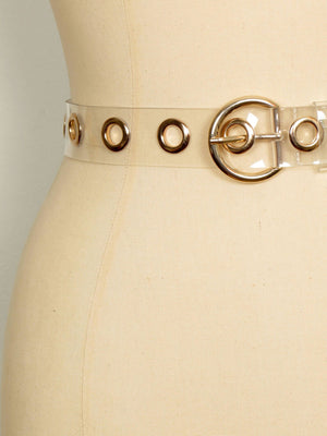 Vintage Style Belt Clear Plastic With Gold Hard-Wear S/M /L New - The Harlequin