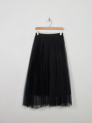 Vintage Style Black Net Pleated Skirt S/M - The Harlequin