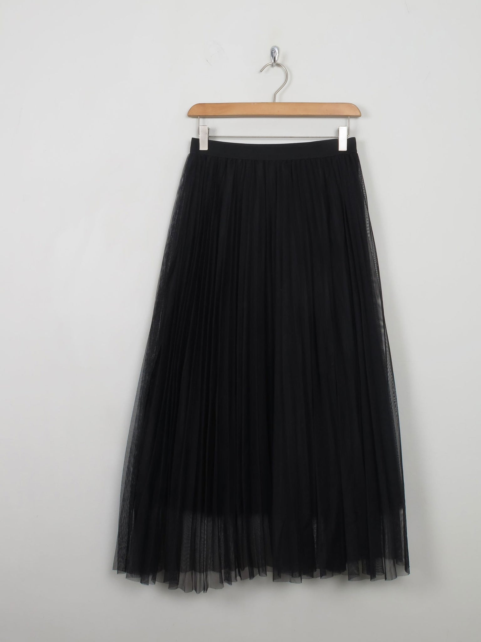 Vintage Style Black Net Pleated Skirt S/M - The Harlequin