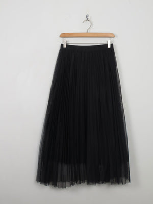 Vintage Style Black Net Pleated Skirt S/M - The Harlequin