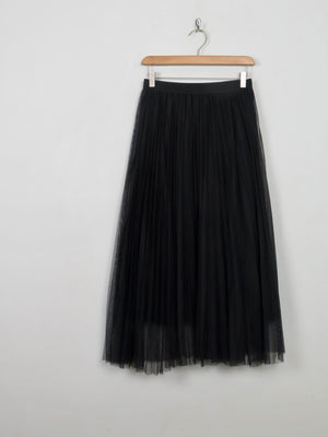 Vintage Style Black Net Pleated Skirt S/M - The Harlequin