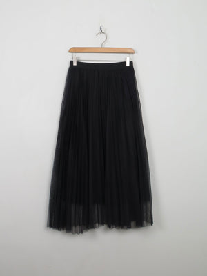 Vintage Style Black Net Pleated Skirt S/M - The Harlequin