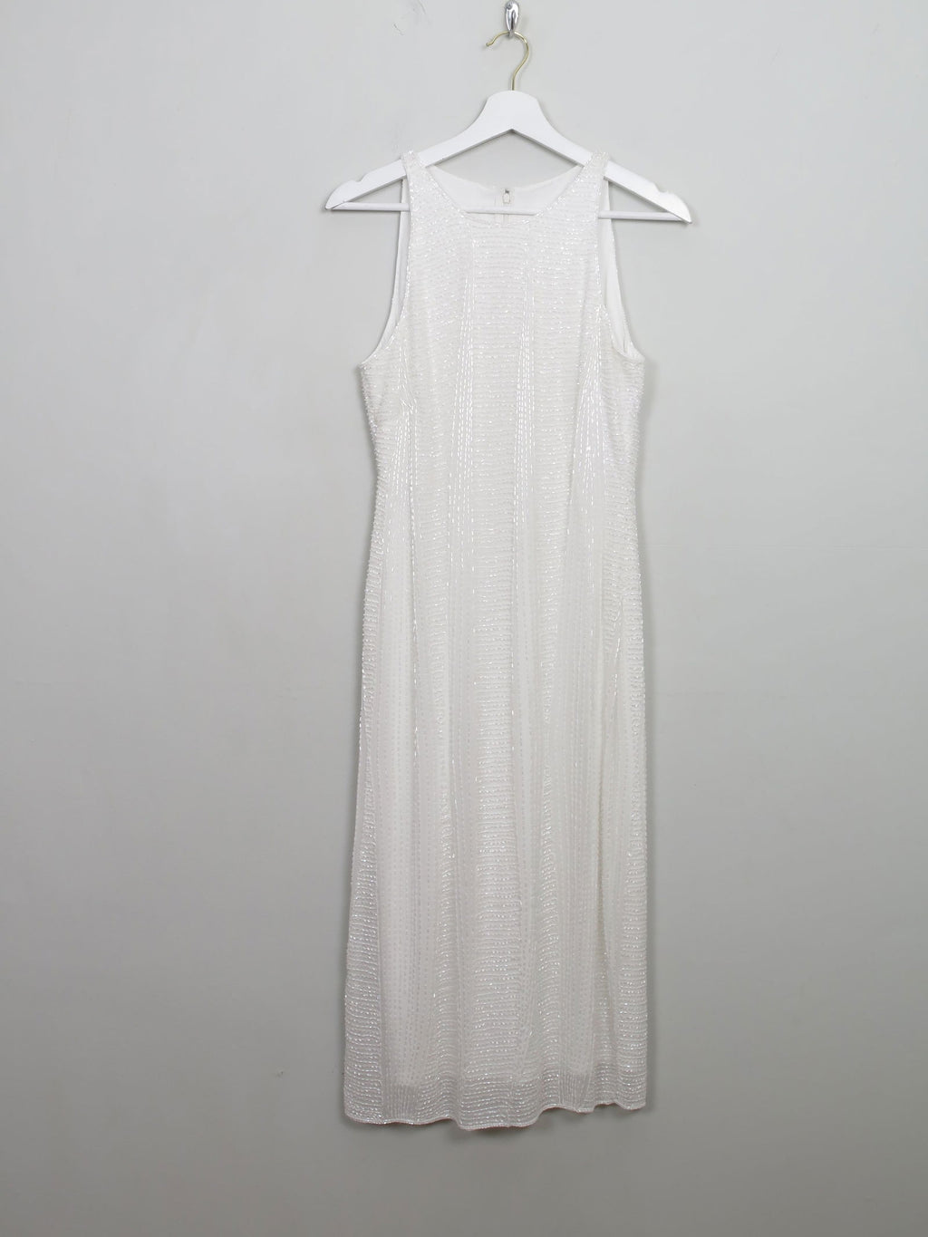 Vintage Style Cream Beaded Dress S - The Harlequin